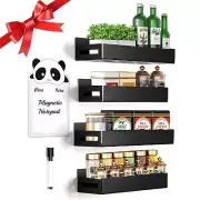 4 Pack Magnetic Spice Rack For Refrigerator Strong Metal Fridge Shelf Kitchen