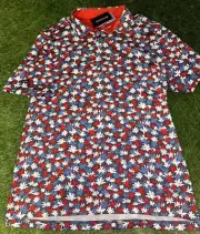 GOOD GOOD MENS FREEDOM FLORAL GOLF POLO SIZE LARGE NWT