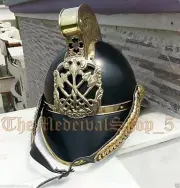 Brass Fireman Helmet Black Replica Armour Wearable Helmet Vintage Antique GIFT