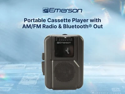 Emerson EPC-1001 Portable Cassette Player with Bluetooth Out, Gray
