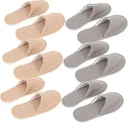 House Slippers for Guests Spa Slippers Soft Fleece Non-slip Soles for Hotel Home Use 6 Sets