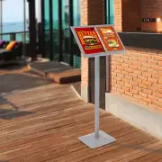Pedestal Sign Holder Restaurant Menu Board Floor Standing w/19.29*13.78in Tray