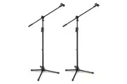 2PK Hercules EZ Clutch Tripod Microphone Stand Holder w 2 in 1 Boom Mic Clip BLK