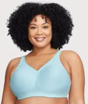 Glamorise Magiclift Seamless Wire-Free Sports Bra - Frosted Aqua (Size 28G)