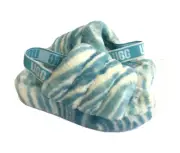 UGG FLUFF YEAH SLIDE ZEBRA CLEAR WATER MOCASSIN SANDAL US 10 / EU 41 / UK 8