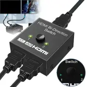 4K Bi-Direction HDMI 2.0 Cable Switch Switcher Splitter Hub HDCP 2x1 1x2 In Out