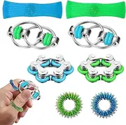 Bzzerumy Fidget Toys Set, 1 Piece Blue/Green Chains Fidget for ADHD, Anti-Stress Toy for Children and Adults, Perfect for Relaxation and Concentration