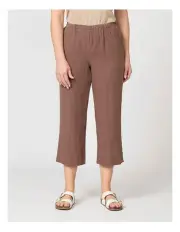 [Fella Hamilton] Cable Beach Relaxed Capri Pant in Brown