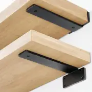 Orbeto Heavy Duty (1/4"-Thick) Floating Shelf Brackets (4 Pack) Metal Black,Hol