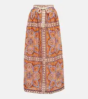 [Zimmermann] Zimmermann Halcyon printed linen maxi skirt AU 10 multicoloured