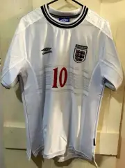 FA England EURO 2000 OWEN 10 Shirt Retro Jersey Three Lions 00s Michael Umbro L