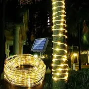 Holiday Decoration 12M Solar Fairy String Lights Warm White Copper Wire Rope Lighting for Indoor and Outdoor Decorations