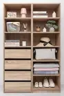 Three Shelf/Four Drawer Built In Wardrobe - Fluted - Natural Oak