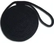 5/8" x 50' Double Braid Nylon Dock Lines - Black - Made in USA