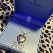 Charlotte & Lexi Cubic Zirconia Sterling Silver Heart W/ Initial “M” Necklace
