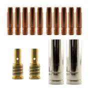 Mig MB15 RH 14 Piece KIT- 1.2mm - Binzel Style - Shroud - Contact Tip -Nozzle AK