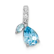 Sterling Silver Rhodium-plated LS Blue Topaz u0026 White Topaz Pendant