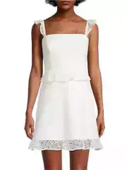 Aidan by Aidan Mattox L59126 Womens White Lace Fit-&-Flare Cocktail Dress Size 4