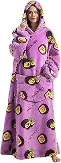 Oversized Blanket Hoodie - Lengthen Super Soft Blanket Hoodie Anime with Pocket - Comfortable Nap Blanket, Oversized Hoodie for Couch, Home, Sofa Buniq