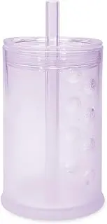 Olababy Clear View Silicone Training Cup with Straw Lid | Toddler Sippy Trainer 12mo+ | Unbreakable Water Drinking Cups for Kids 2yr+ | Baby Led Weaning & Feeding Supplies (Lilac, 9 oz)