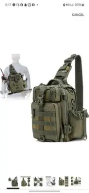 BLISSWILL Outdoor Tackle Bag - Large Water-Resistant Fishing Backpack