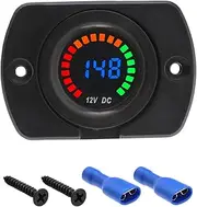 ECSiNG 12V LED Digital Voltmeter Waterproof Voltage Gauge Meter Battery Tester with LED Light Digital Screen Display Panel for Marine Car Motorcycle Truck Boat