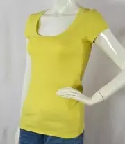 NWT Ann Taylor LOFT Yellow lemon Scoop neck women's T-Shirt Top Sz XS