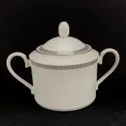 Noritake PEMBROKE PLATINUM 4377 Fine Porcelain Handle Lidded Sugar Bowl NEW