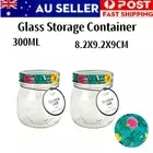 10x 300ML Glass Preserving Jars Food Storage Container Kitchen Jam Jelly Spice