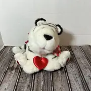 Hallmark Wild About You White Tiger Stuffed Animal Plush Love Hearts 9” NWT