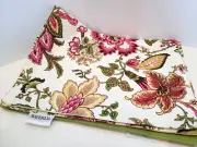 Pair of Waverly Placemats Reversible Jacobean Floral & Striped Cottage Country