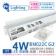 【Philips 飛利浦】4入 易省 BN022C G2 第二代 LED 4W 6500K 白光 1尺 全電壓 支架燈 層板燈 _ PH430981