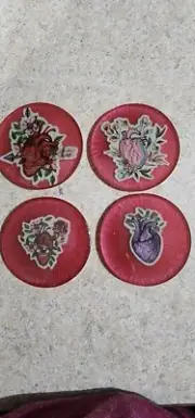 Heart resin refrigerator magnets Wiccan Pagan Witch