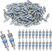 100 Pcs Valve Core for R410 R32 R22, Copper Nickel Plated Valve Core, Replacement Part Ideal for Refrigeration Systems and Air Conditioning, High Pressure with Teflon Seal