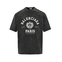 在飛比找Yahoo!奇摩拍賣優惠-巴黎世家Balenciaga 發霉做舊龜裂字母印花短袖T恤 