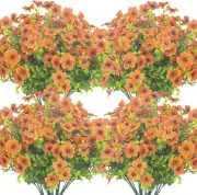 10 Bundles Artificial Flowers Outdoor UV Resistant Fake No Orange