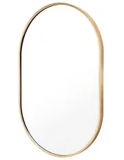 [La Bella] Bathroom Vanity Oval Aluminum Frame Makeup Wall Mirror 50x75cm in Gold