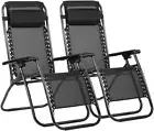 Zero Gravity Chair Foldable Outdoor Recliner Lounge Chaise W/Detachable Cushion