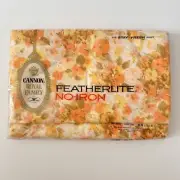 Vtg CANNON Royal Family FEATHERLITE Full Flat Sheet Floral NEW NOS 70's
