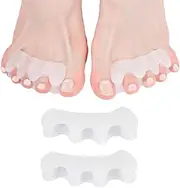 Silicone Toe Separators, Gel Spacers for Alignment, 2 Pairs, White