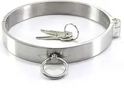 BDSM Metal Collar Choker Collar with O-Ring Restraints Toy Bondage Stainless Steel Necklace,Erotic Collar Sex Toy for Couples Men Women
