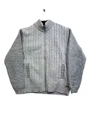 Buffalo David Bitton Mens Gray Walkley Faux Fur Lined Cable Knit Sweater XXXL