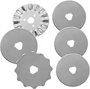 DOITOOL Rotary Cutter Replacement Blades 6pcs Titanium-Plated Quilting Blades Strong for Sewing Crafts