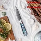 Damascus Paring Knife Japanese Stainless Steel Chef Kitchen Cutting Tools Blue