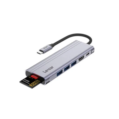 Lexar H31 7-in-1 USB-C Hub Multi Card Reader MicroSD SDHC SDXC Type-C HDMI USB