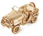 Army Jeep Car 3D Wooden Puzzle Set Model Building Kits Children Kids Toys Gifts