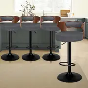 4x ALFORDSON Bar Stools Linen Fabric Grey