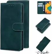 Wallet Case for Galaxy A20/A30, Soft Skin Flip PU Leather Wallet Magnetic Credit Card Holder Kickstand Protective Phone Case for Samsung Galaxy A20/A30 Green