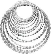 Razor Wire Barbed Wire Razor Ribbon Barbed Wire, 304 Stainless Steel Helical Barbed Roll Fence, Razor Wire Barbed Wire Coils for Yard Farm Factory Commercial (Color : Silver-45cm/Single Spiral, Size