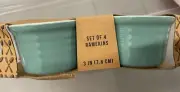 New Set 4 Home Essentials 3” Turquoise Blue Dipping Bowls Ceramic Ramekins NIP